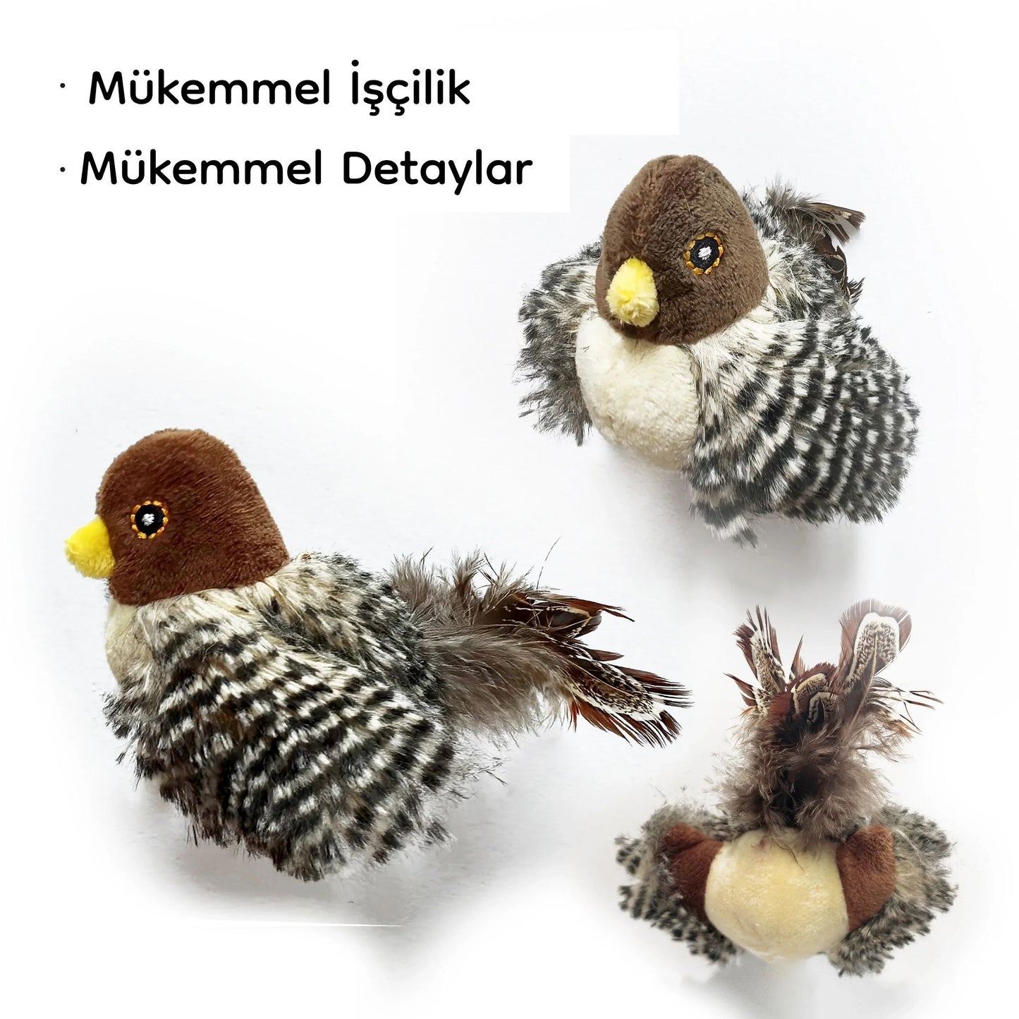 Hareketli Kuş Sesli Oyuncak – Evcil Hayvanlar için Eğlenceli Peluş Kuş