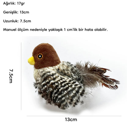 Hareketli Kuş Sesli Oyuncak – Evcil Hayvanlar için Eğlenceli Peluş Kuş
